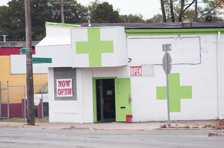 Medical Marijuana Dispensary, Green Cross, Detroit, Michiganのeditorial素材