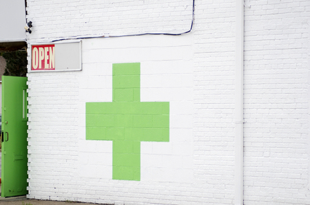 Medical Marijuana Dispensary, Green Cross, Detroit, Michiganのeditorial素材