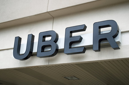 Uber Sign Over Uber Office, Oak Park, Michigan, May 1, 2017