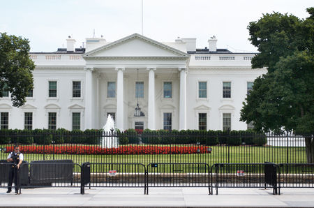 The White House Under Heavy Protection and Guarded By Officerのeditorial素材