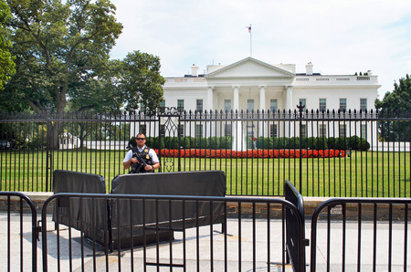 The White House Under Heavy Protection and Guarded By Officerのeditorial素材