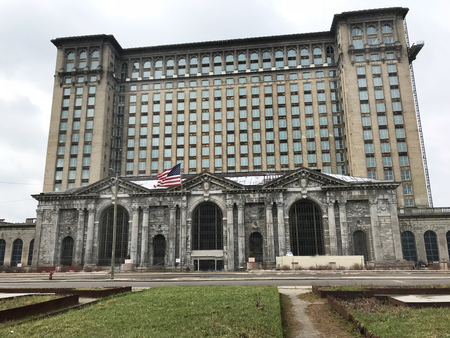 Detroit, Michigan USA, April 5, 2018, Michigan Central Station, MCS, Train Depot Detroit Daytimeのeditorial素材