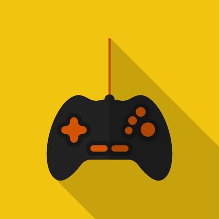 Flat gamepad with long shadow.のイラスト素材
