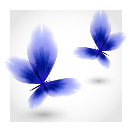 Dark blue butterflies fluttering airのイラスト素材