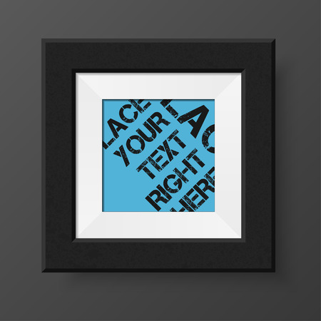 Realistic photo frame. Black passe-partout for  design projectsのイラスト素材