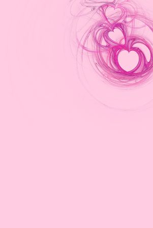 Hot pink heart design on a pastel pink background の写真素材