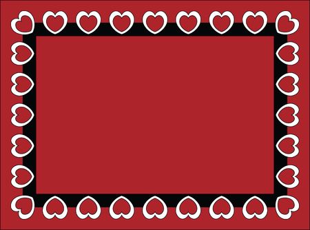 Valentine frame or tag with red copy space and double-layered hearts.の写真素材