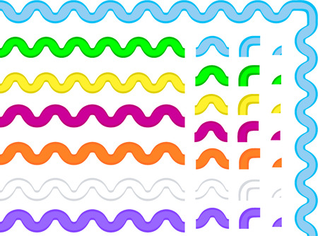 ric rac pieces ready to drop into your brush pallet in 7 colors (eps8) のイラスト素材