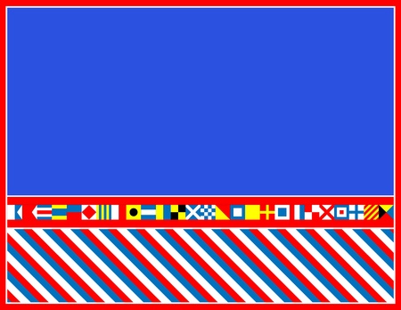red, white and blue nautical flags border or frame のイラスト素材