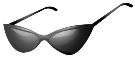 Vector glasses isolated on white background. 3d black glasses. Cartoon vector black glasses.のイラスト素材