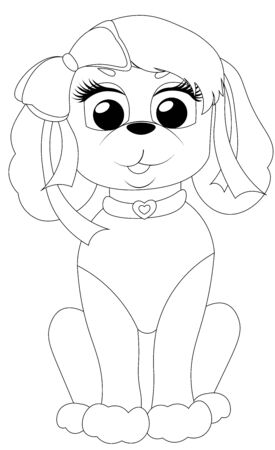 Dog. Coloring book design for kids and children. Vector illustration Isolated on white backgroundのイラスト素材