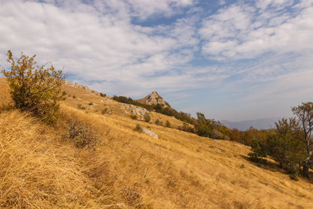 The slope of the Demerdzhi mountain rangeの写真素材