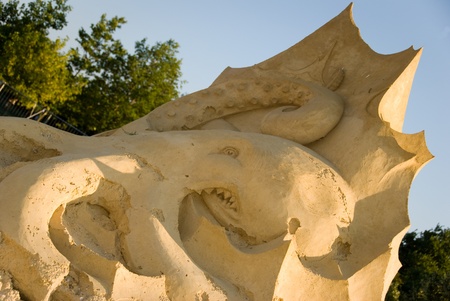Octopus sand statue - Sand statues exhibition in Burgas, Bulgariaのeditorial素材