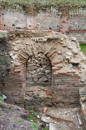 Ruins of an old roman fortress in Hissar, Bulgariaの写真素材