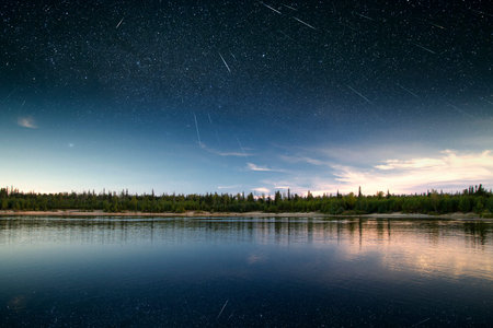  river reflected the light from distant stars