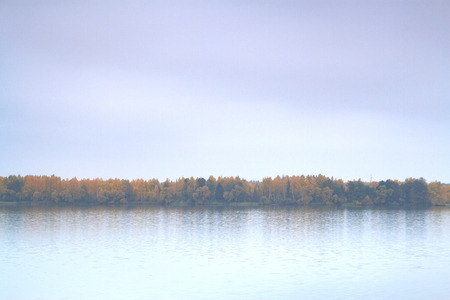 fog over the sea and the islandの写真素材