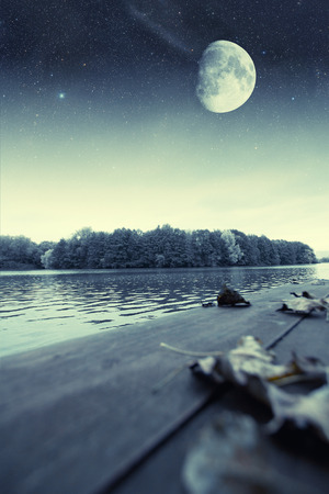 river at night. の写真素材