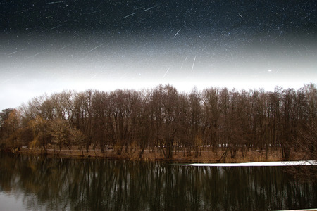 River winter night .の写真素材