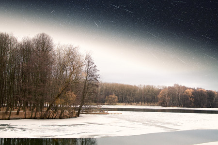 River winter night の写真素材