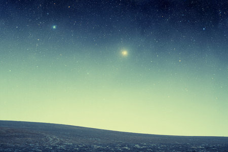 field at night. 