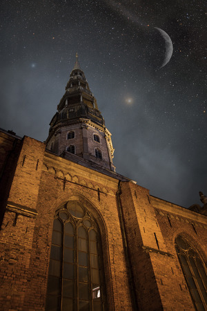 Riga at night.の写真素材