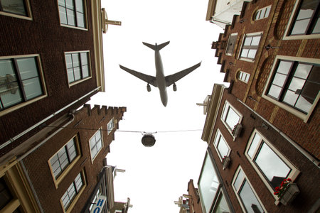 plane over Amsterdam