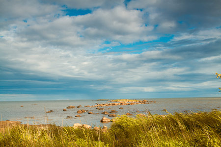 rocks into the sea. scenic spots in Europeの写真素材