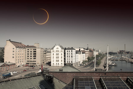 eclipse of the sun. picturesque and very beautiful HDR photos Helsinki. 