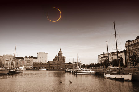 eclipse of the sun. picturesque and very beautiful HDR photos Helsinki. 