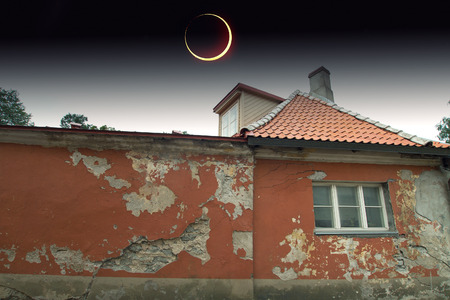 solar eclipse in Tallinn.の写真素材