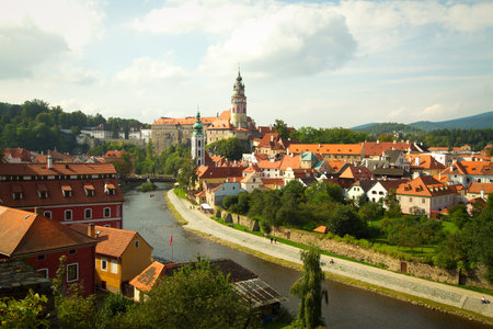 Cesky Krumlov. Beautiful Czech fabulous cityの写真素材