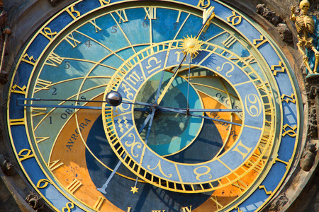 Detail of the Prague Astronomical Clock  in the Old Town of Pragueの写真素材