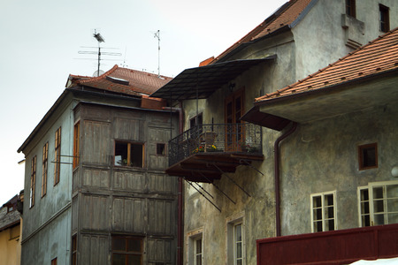 cityscapes. interesting house and windows in Europe.の写真素材
