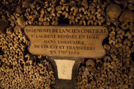 Catacombs of Paris. buried underground for more than 6 million people.のeditorial素材