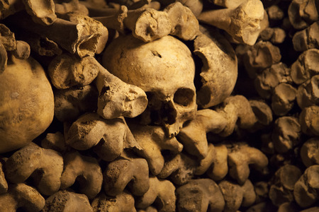 Catacombs of Paris. buried underground for more than 6 million people.のeditorial素材