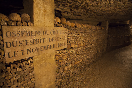 Catacombs of Paris. buried underground for more than 6 million people.のeditorial素材