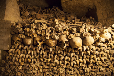 Catacombs of Paris. buried underground for more than 6 million people.のeditorial素材
