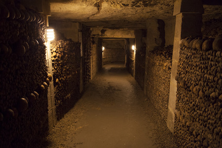 Catacombs of Paris. buried underground for more than 6 million people.のeditorial素材