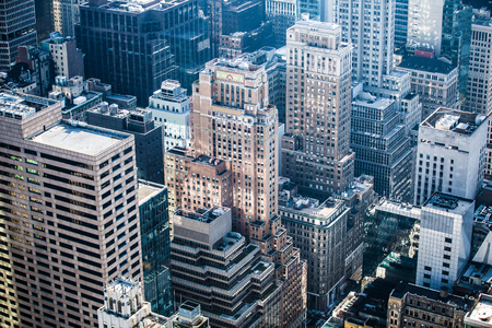 Sunset in Manhattan, New York, USAのeditorial素材