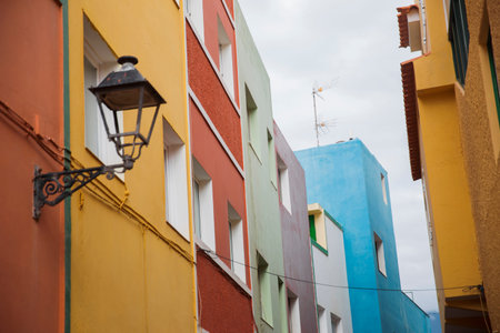 Puerto de la Cruz. colorful houses on the island.の写真素材