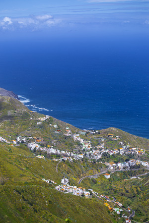 Beautiful view on a valley in Anaga mountain range in Tenerife,Canary Islands,Spain.の写真素材