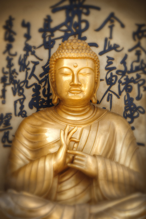 Buddha portrait from the world peace pagoda, nepal, pokharaのeditorial素材