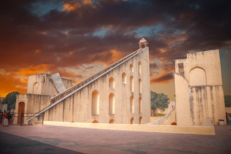 Jantar Mantar - the observatory, built in 1727-1734 gg. Rajput by Maharaja Sawai Jai Singh in which he founded shortly before the city of Jaipur.の写真素材