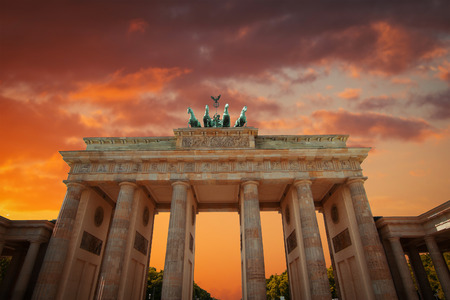 Brandenburg Gate - an architectural monument in the heart of Berlin's Mitte district.の写真素材