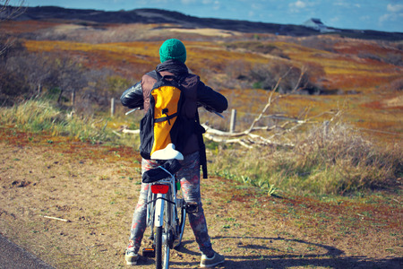 near the town of Noordwijk on the background of beautiful scenery with sand dunes and verdant pine forests. Netherlandsの写真素材