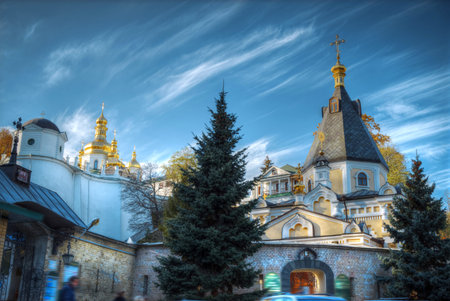 View of Kiev Pechersk Lavra, the orthodox monastery included in the UNESCO world heritage list....