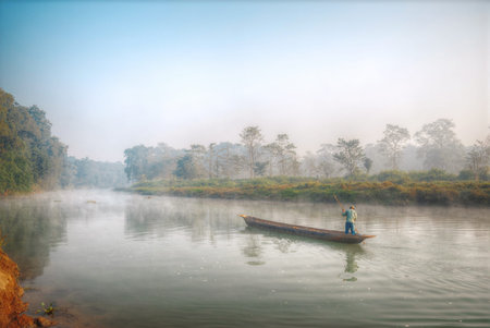 Chitwan National Park.  is mainly covered by jungle.