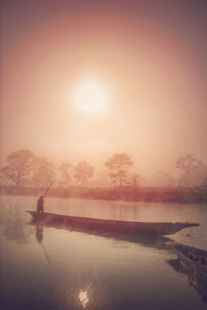 Chitwan National Park.  is mainly covered by jungle.