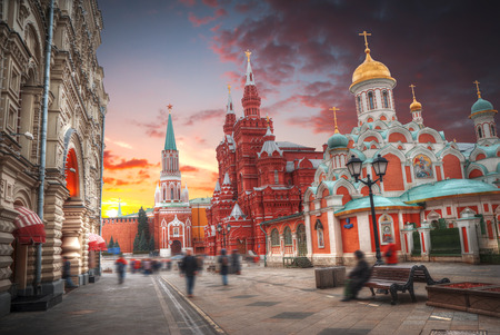 State National History Museum of Russia. Located on the red square of Moscowのeditorial素材