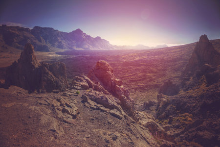 El Teide National Park, Tenerife, Canary Islands, Spainの写真素材